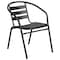 Flash Furniture Lila 7pc Patio Dining St w/60in. Tempered Glss Patio Tbl w/Umbrella Hole and 6 Blk Trpl Slat Chairs TLH-94B-017CBK-GG - alternate 5